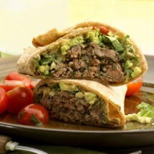 Southwestern Beef & Bean Burger Wraps