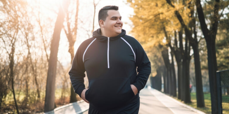 Overweight Man walking